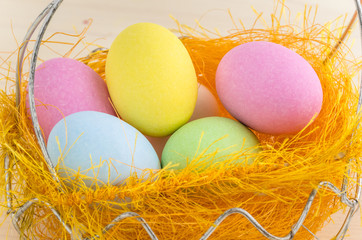 Easter Eggs in a Basket