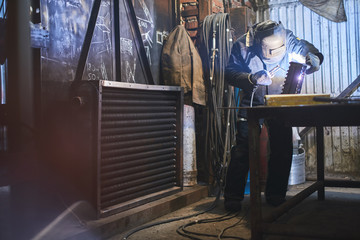 The welder produces welding parts