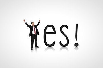 Businessman shout yes!