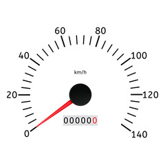 Speedometer. Speed gauge scale
