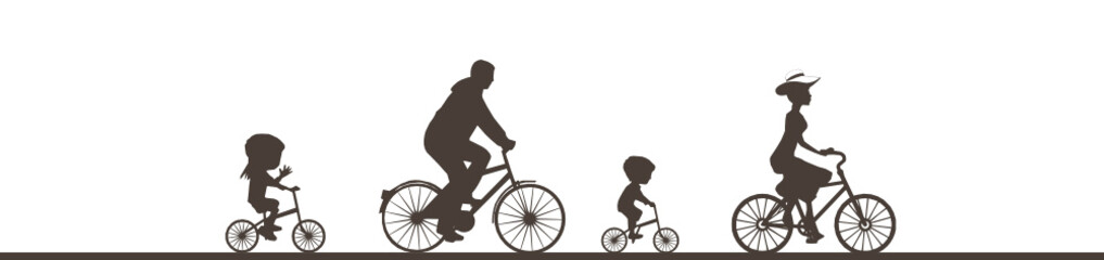 Radfahrer Radtour Familie - obrazy, fototapety, plakaty