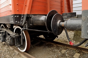 coupling of wagons on the railway.