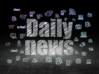 News concept: Daily News in grunge dark room