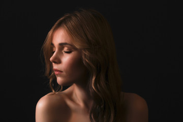 Fototapeta premium Sensual blonde woman with closed eyes