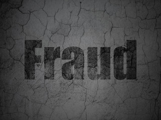 Protection concept: Fraud on grunge wall background