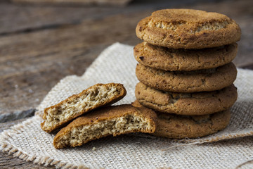 oatmeal cookies and a glass of milk