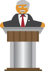 vector of businessman standing at lectern