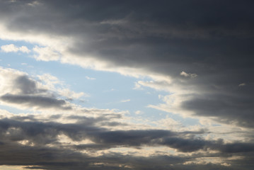 Obraz premium Cloud sky at sunset.