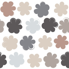 Cute vector seamless pattern . Brush strokes, flowers.  Endless texture can be used for printing onto fabric or paper