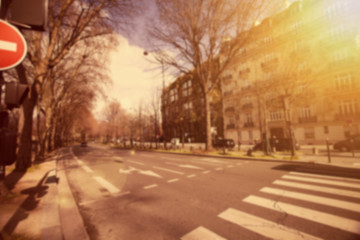 Blurred city street