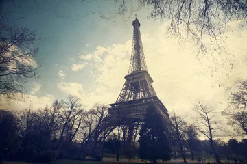 Papier Peint photo Monument artistique Vintage photo of the Eiffel Tower