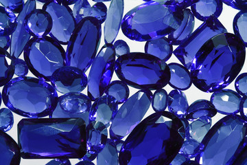 Group of the blue sapphires.