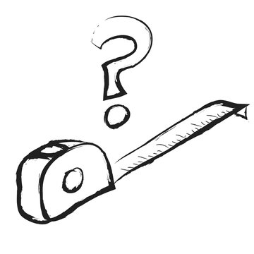 black tape measure with question mark clip art preview