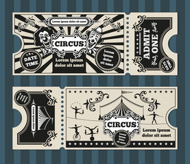 Birthday card with circus tickets vector template © K3Star