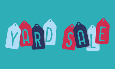Badges with text yard sale, vector illustration