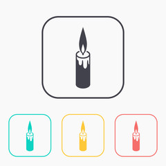 candle isometric 3d color icon set