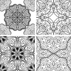 Set of patterns with circle ornament