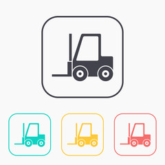 forklift vector color icon set