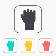 fist vector color icon set