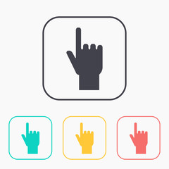 pointing hand vector color icon set