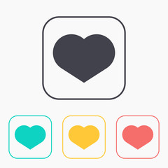 color icon set of heart