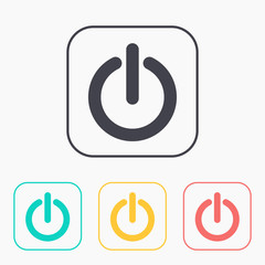 color icon set of power on