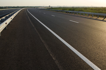 Rural road in the sunset