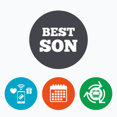 Best son sign icon. Award symbol.