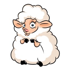 Sheep cartoon illustration isolated image animal character
