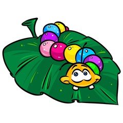 Caterpillar insects leaflet cartoon illustration isolated image animal character