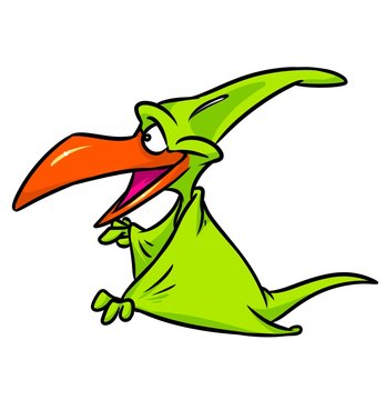 Dinosaur pterodactyl cartoon illustration isolated image animal character 