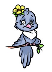 Bird cartoon illustration isolated image animal character 