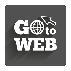 Go to Web icon. Internet access symbol.