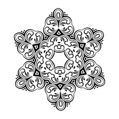 Abstract kaleidoscope Ornament round mandala. Geometric circle.