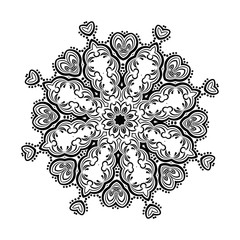 Abstract kaleidoscope Ornament round mandala. Geometric circle.