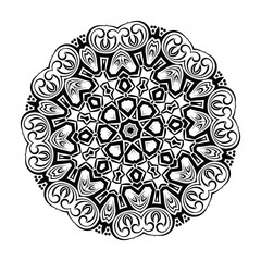 Abstract kaleidoscope Ornament round mandala. Geometric circle.