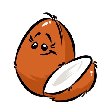 Coconut product cartoon illustration isolated image character 