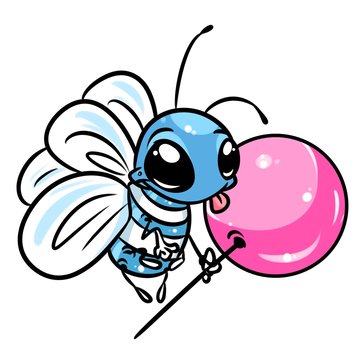 Fly sweet candy cartoon illustration isolated image animal character 