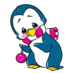 Penguin cartoon illustration isolated image animal character 