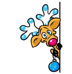 Deer Christmas cartoon illustration animal character 