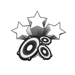 speaker with star