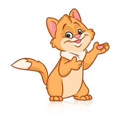 Cat Welcome cartoon illustration isolated image animal character 