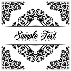 Abstract vintage floral frame. Floral border for invitation .