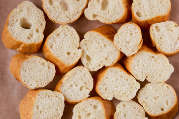 French baguette slices for snacks
