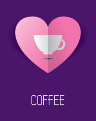 Love, Coffee cup, Cafe Poster (Vector Art)