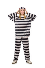 Prisoner isolated on the white background