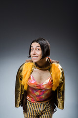 Young man in funny concept