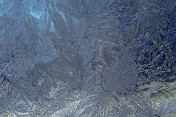 Closeup view of Frost on Winter Window