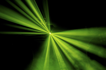 Green beams bright stage lighting