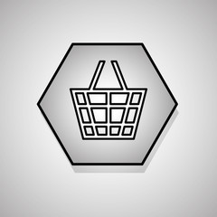 shopping basket icon design, vector illustration
